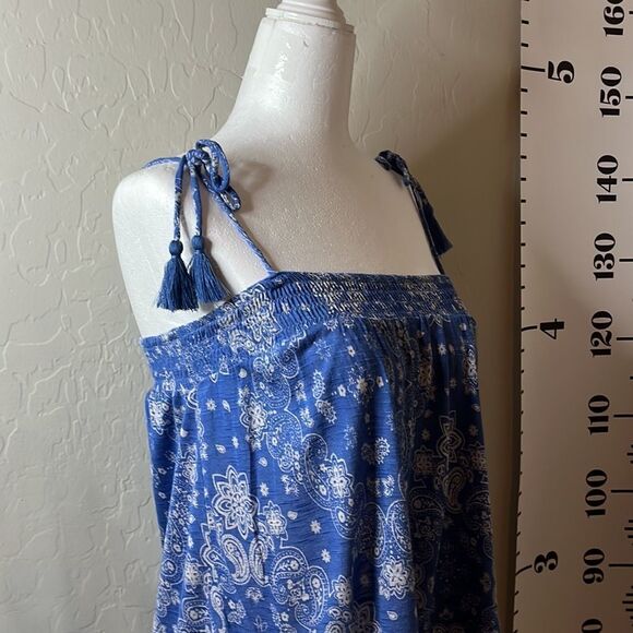 AEROPOSTALE blue and white sleeveless top with skinny adjustable straps SZ XS - Picture 5 of 9